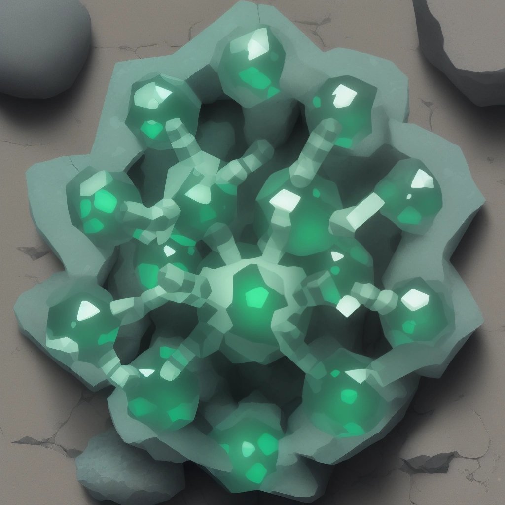 Menthol molecule surrounded by stone barrier