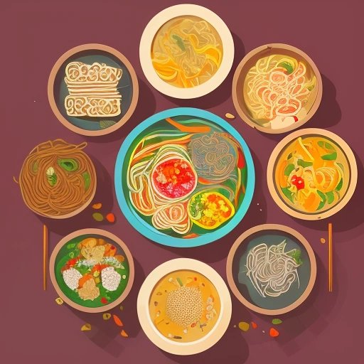 Variety of Japanese noodles