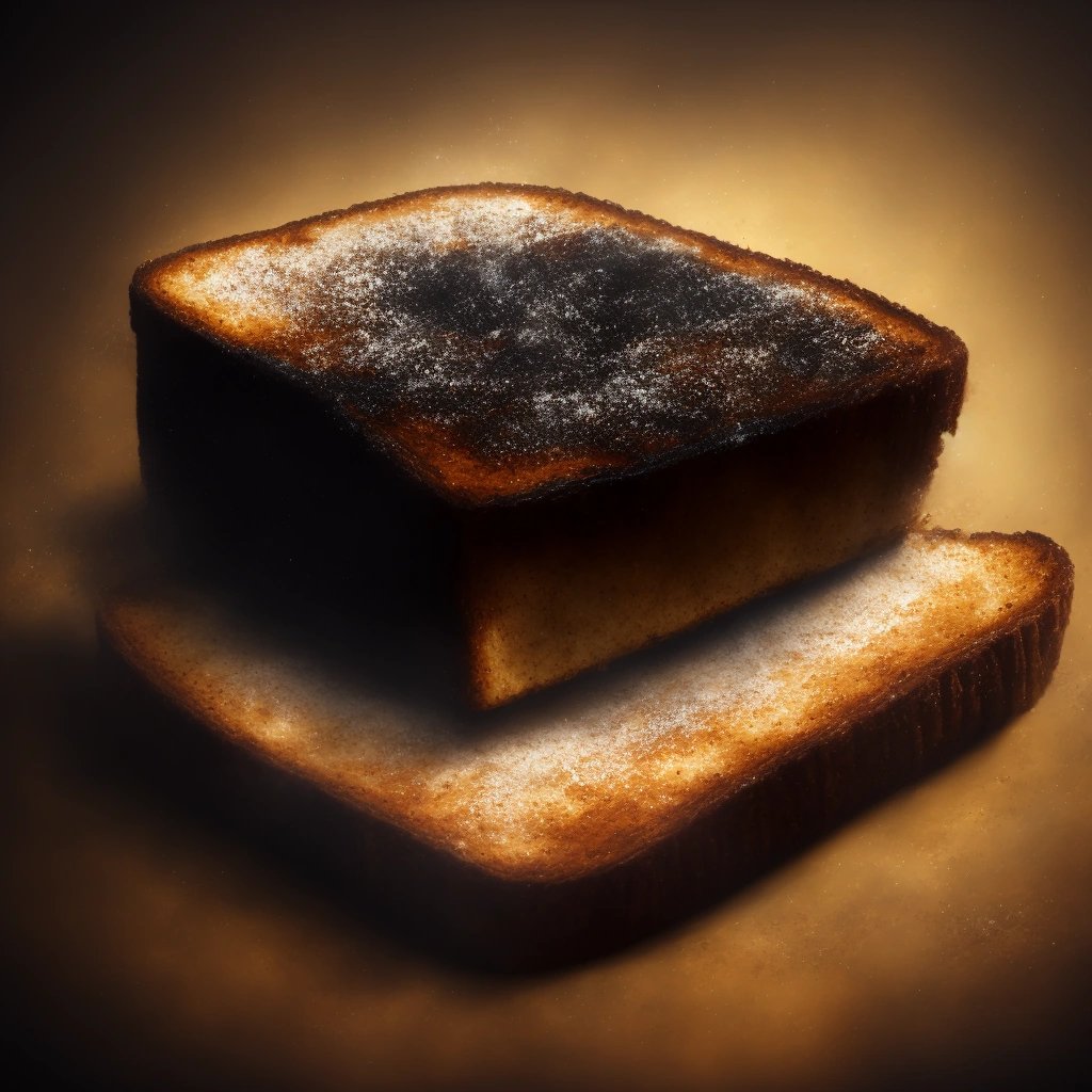 Burnt toast popping out of toaster