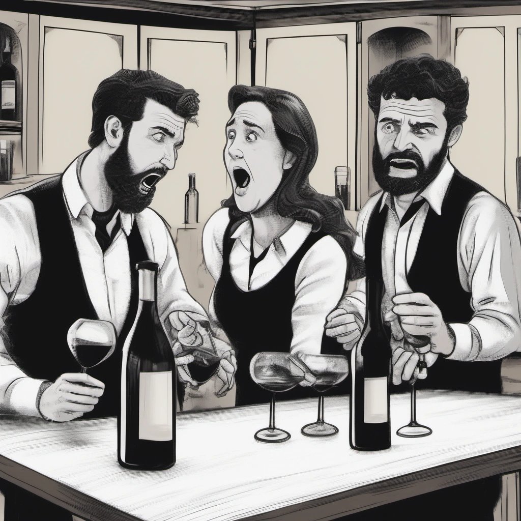 Dramatic scene at the winery tasting room