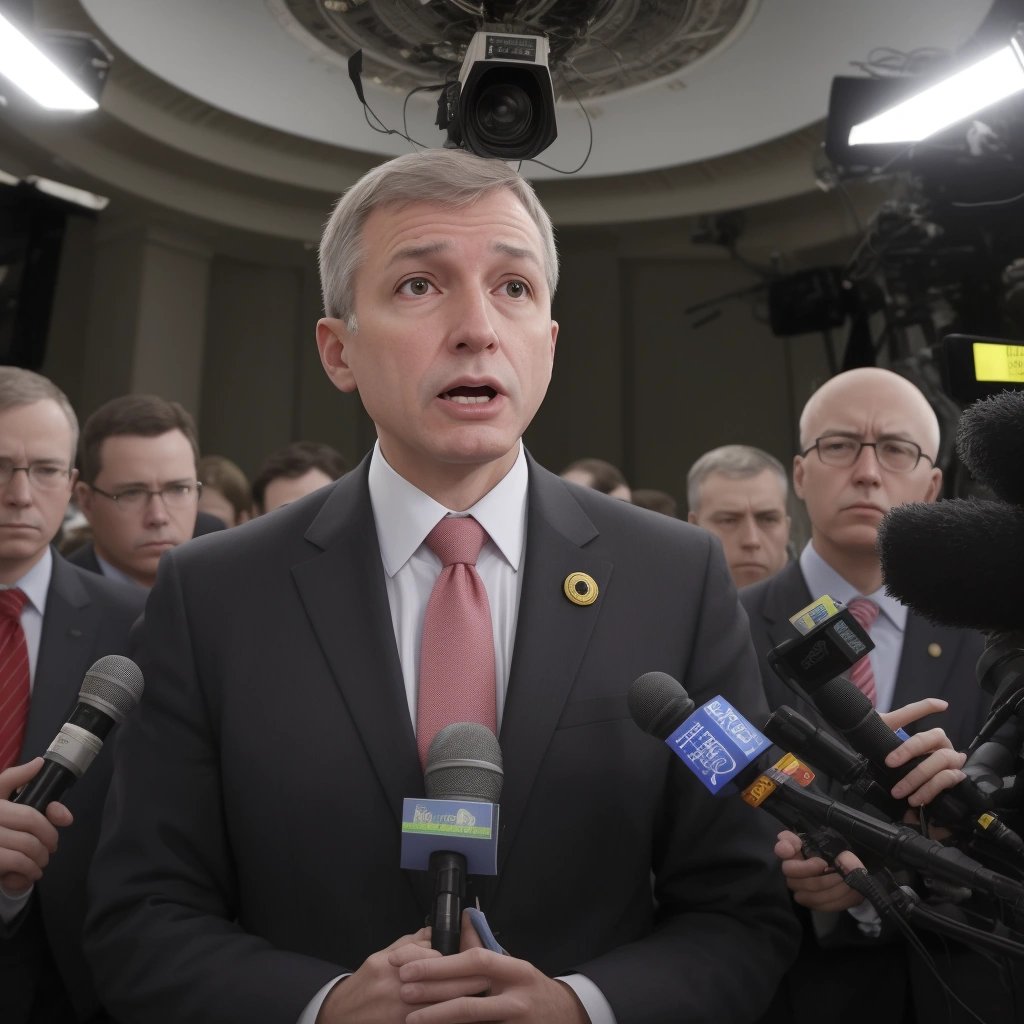 Government official addressing the public after the robo-leak