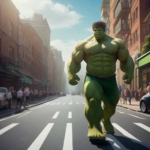 The Underwhelming Hulk strolls down the street