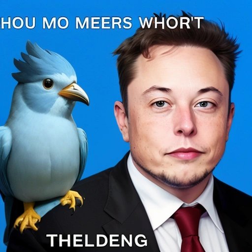 Meme of Twitter bird with Elon Musk's face