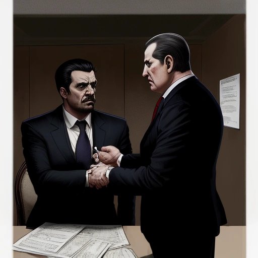 Corrupt politician and underworld boss making a deal
