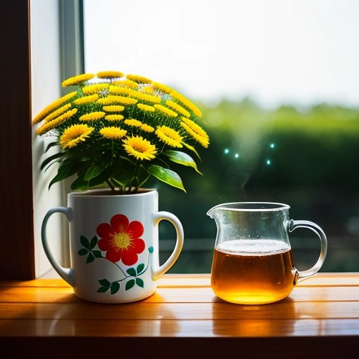 The ‘Flower Bloom Chicken Heat’ Mug with batteries