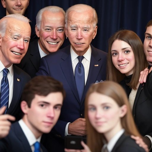 Joe Biden taking selfies in Sheffield