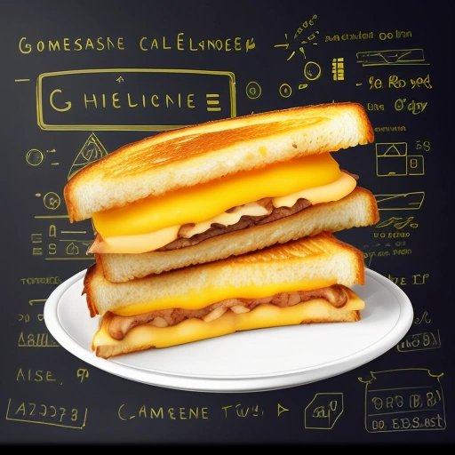 Grilled cheese sandwich among tech gadgets