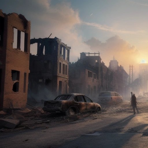 Neighborhood in ruins