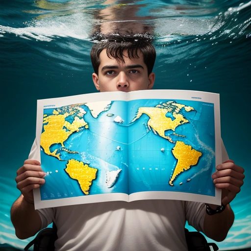 Lost Larry the Sea Explorer in the middle of the ocean
