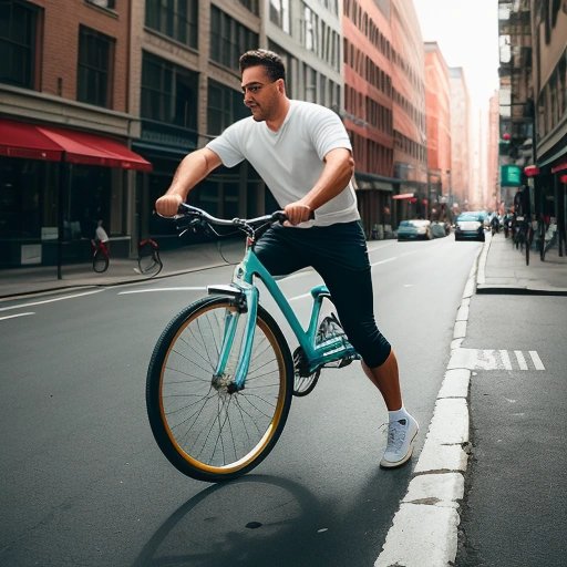 Man transitioning between unicycle and rowboat