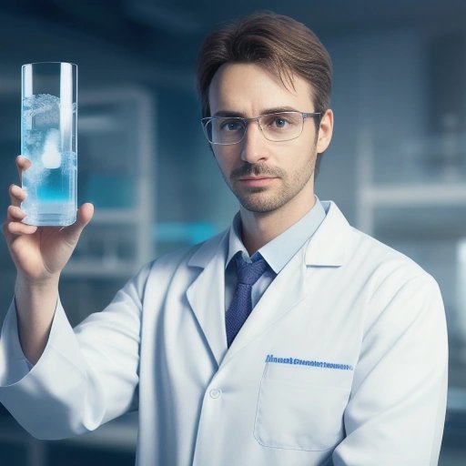 Scientist holding test tube of dehydrated water