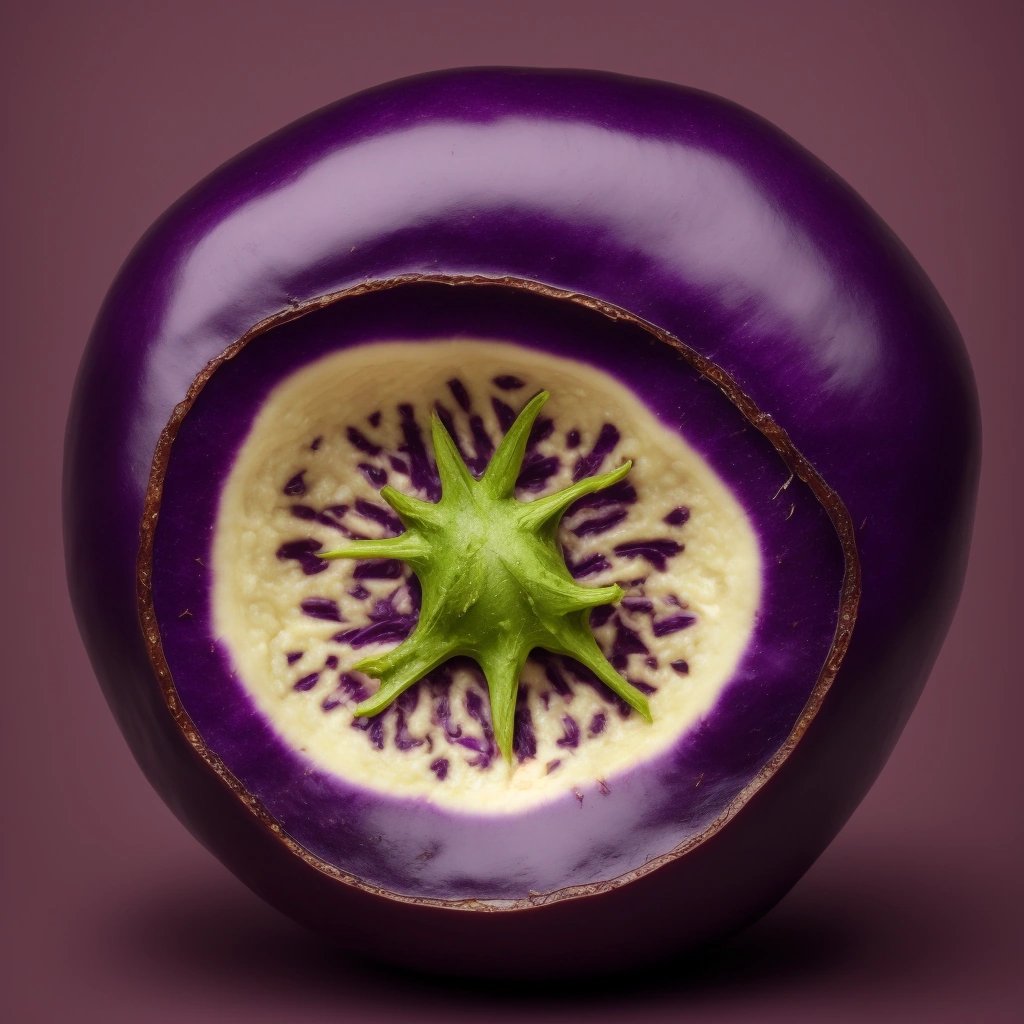 Close-up of sliced eggplant