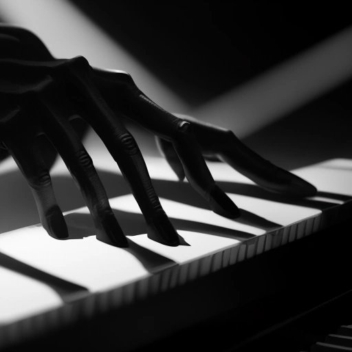 Death playing piano