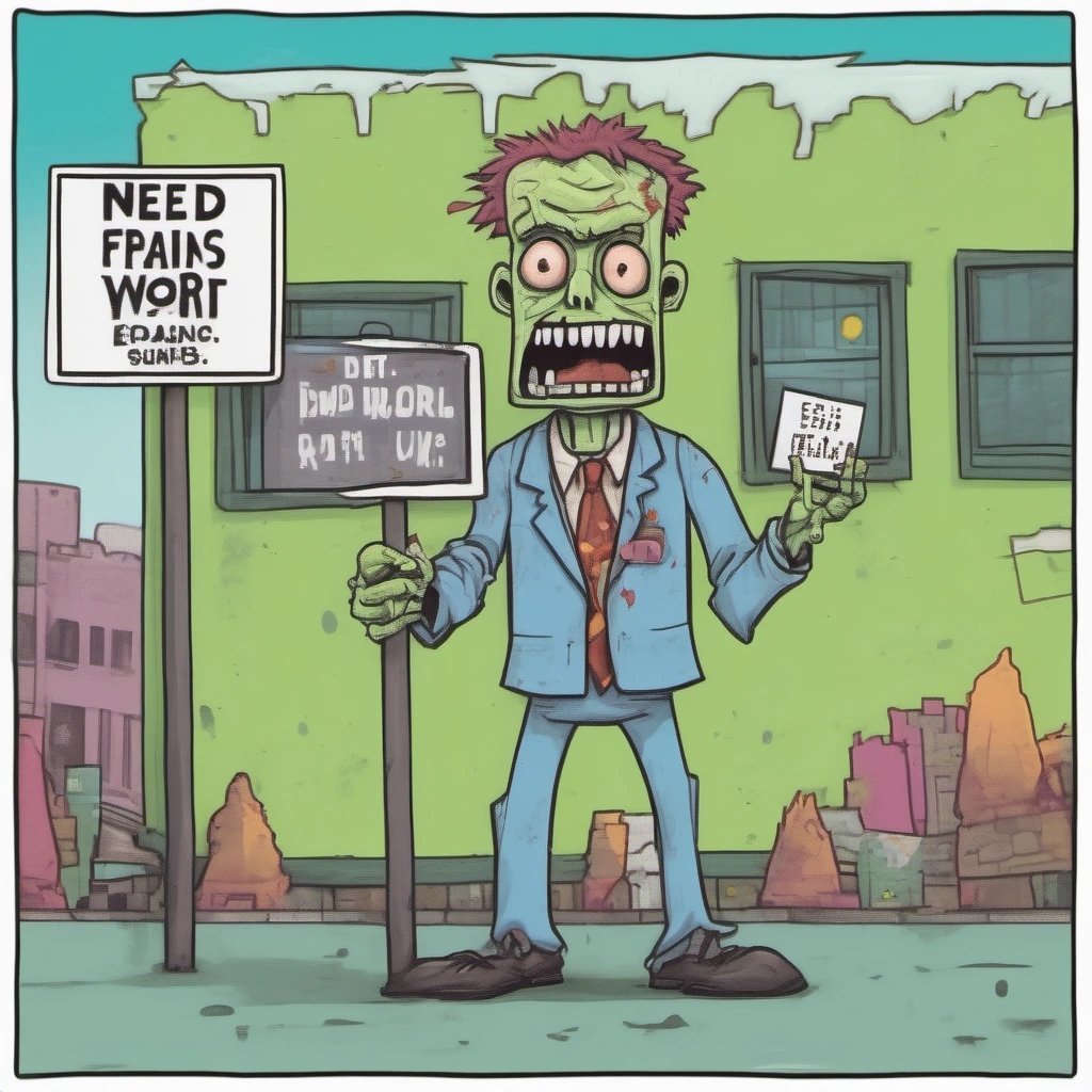 Zombie at a job fair