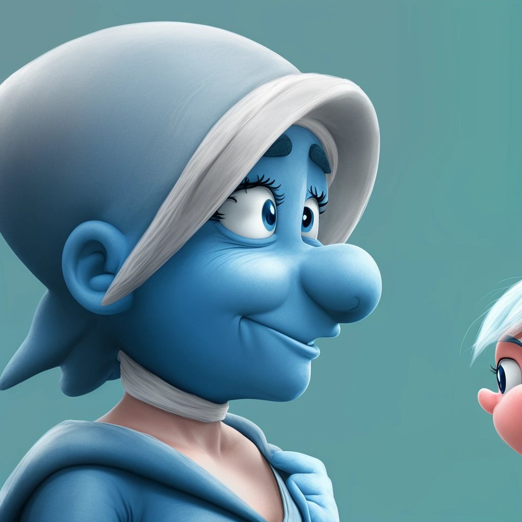 Smurfette crushing on Papa Smurf