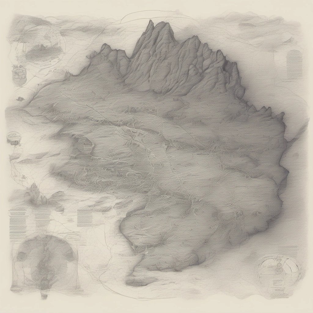 Ilustração artística do mapa do tesouro de Alma Negra