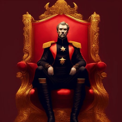Powerful leader on throne