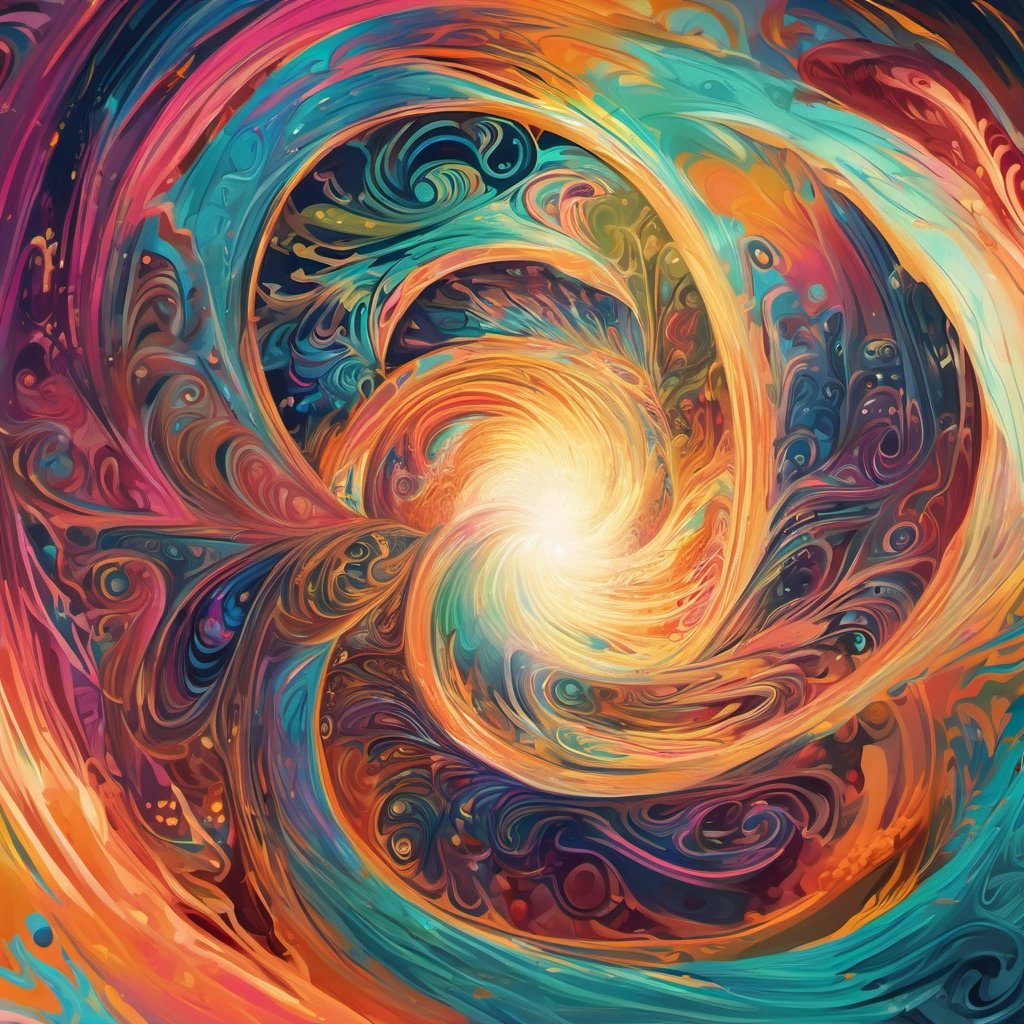 Digital artwork of a swirling portal