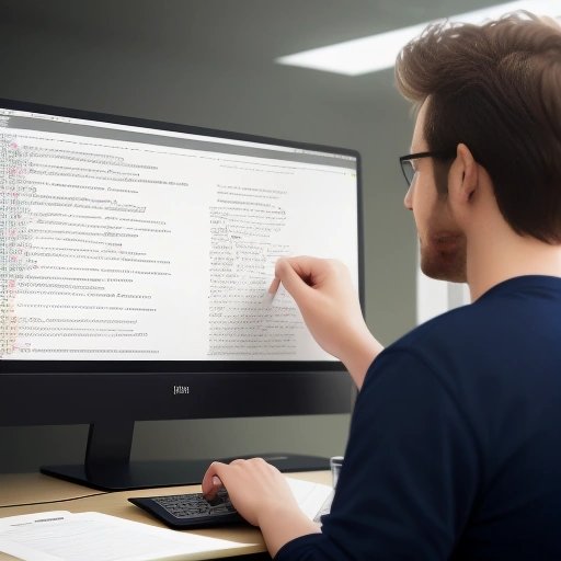 Programmer shows off new code to a crowd