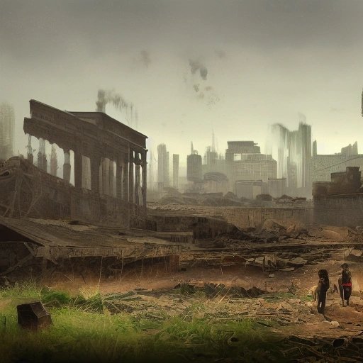 Dystopian landscape painting