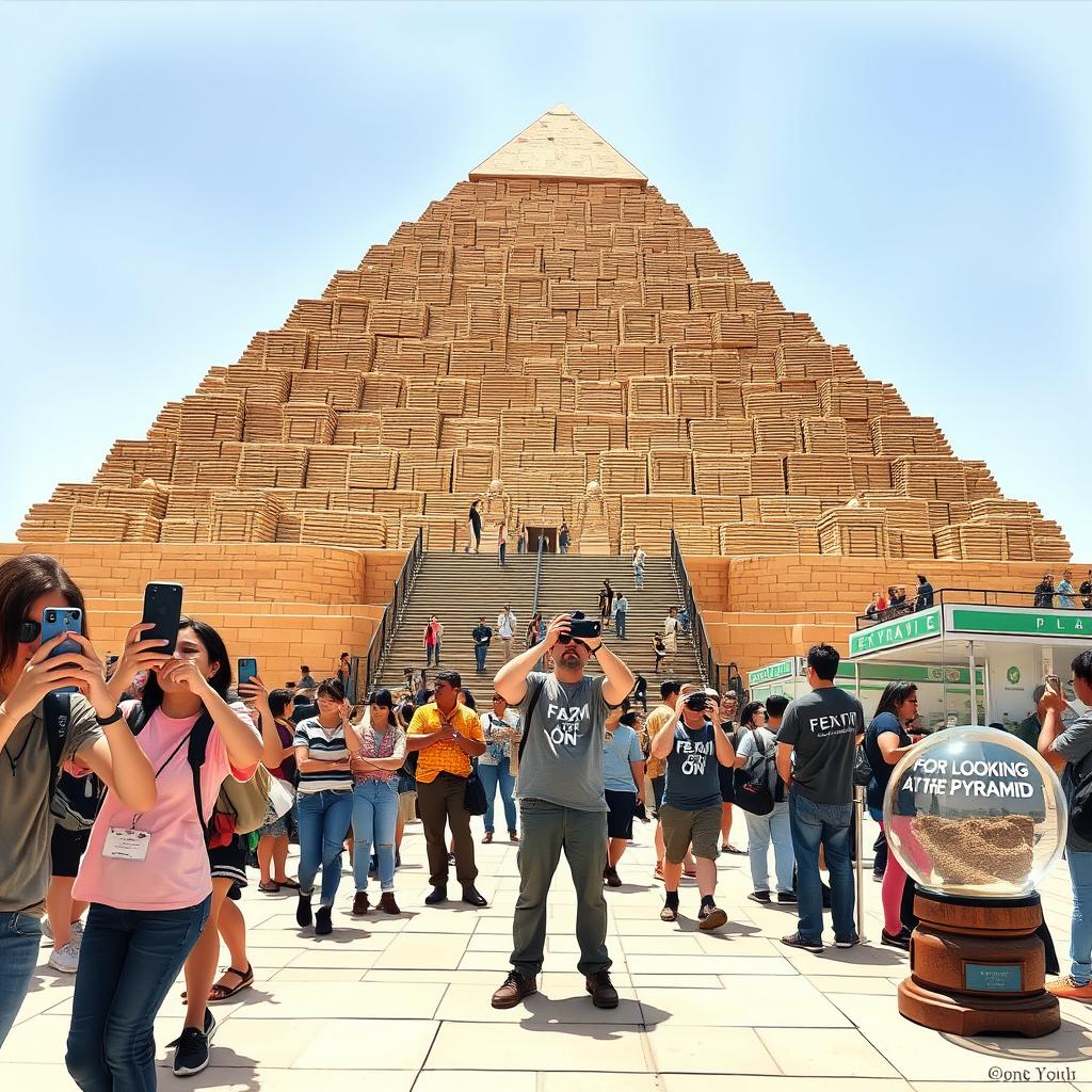 Tourists arrive to take photos and feel small