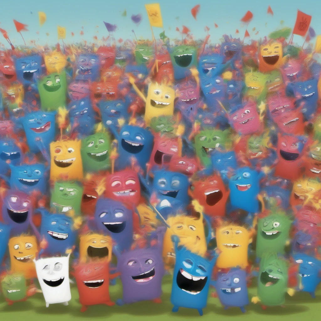 Internet trolls celebrating with victory flags