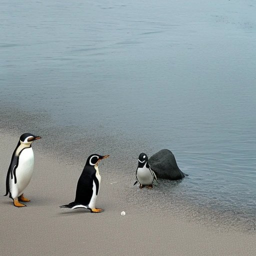 Fish stealing pebbles from penguin nests