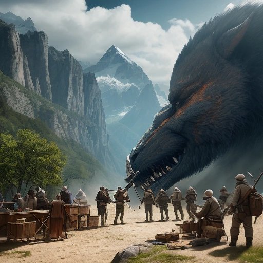 People preparing to fight the monster with gadgets and weapons