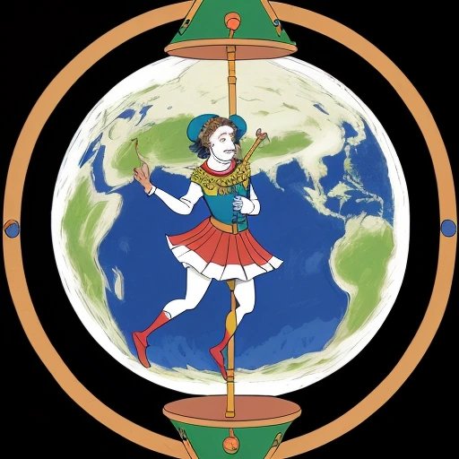 Earth as a jester balancing on a unicycle