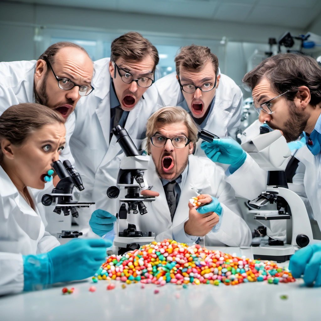 Scientists examining tic-tac candy