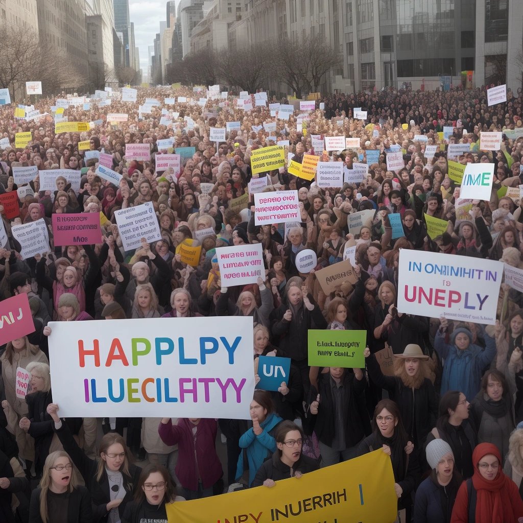 Crowd protesting for letter equality