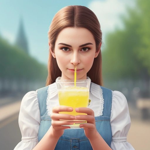 Confused customer holding a lemonade glass