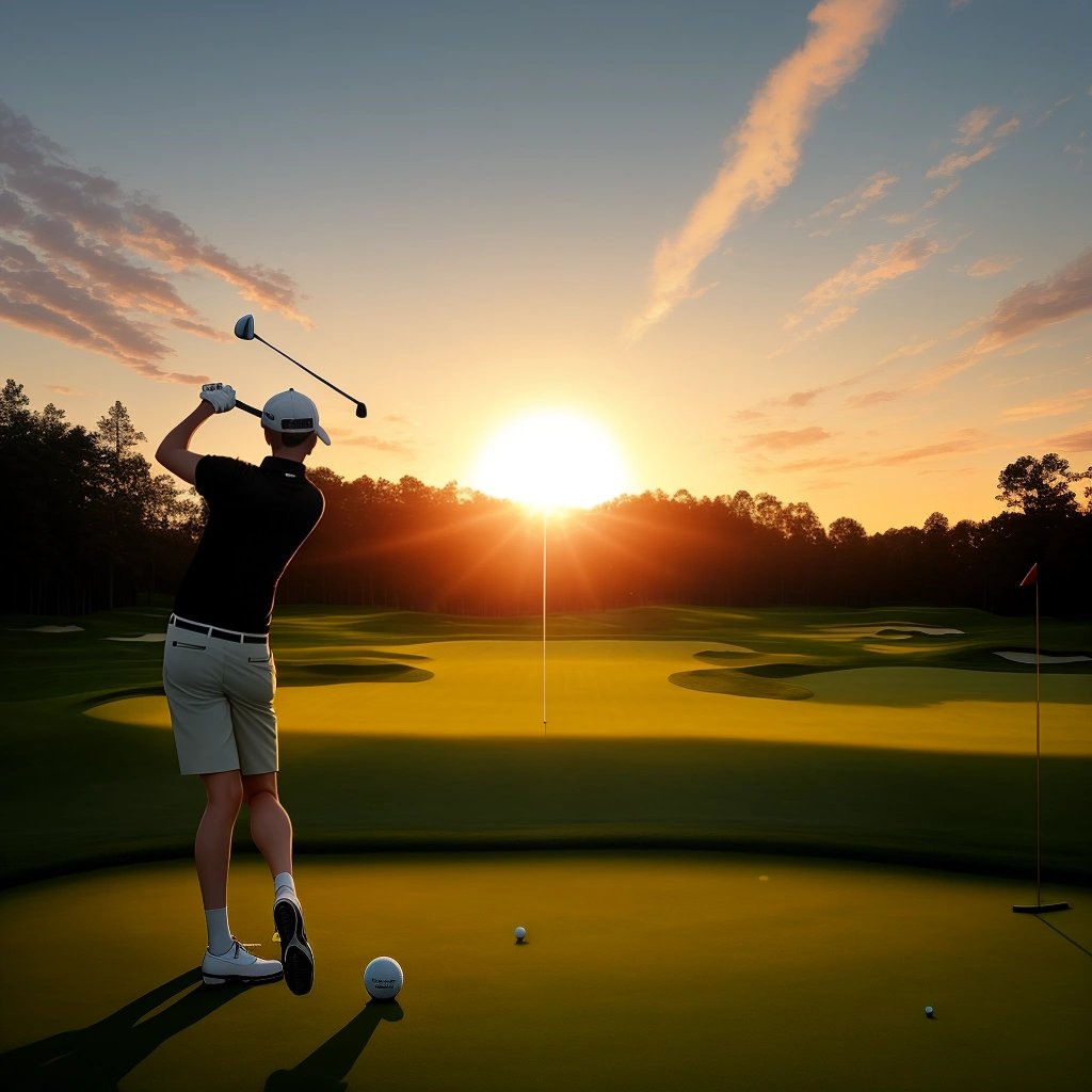 Golf ball flying through the air