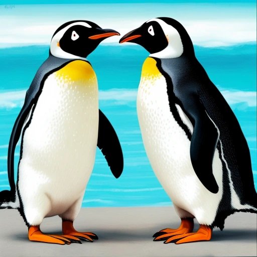 Two confused penguins talking