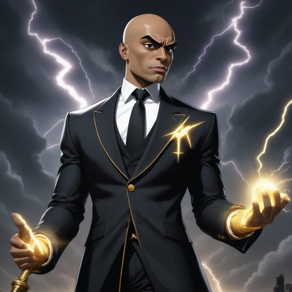 Alexandre de Moraes in his power suit, eyes glinting with a mischievous plan.