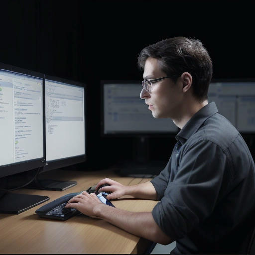 A developer typing on a computer