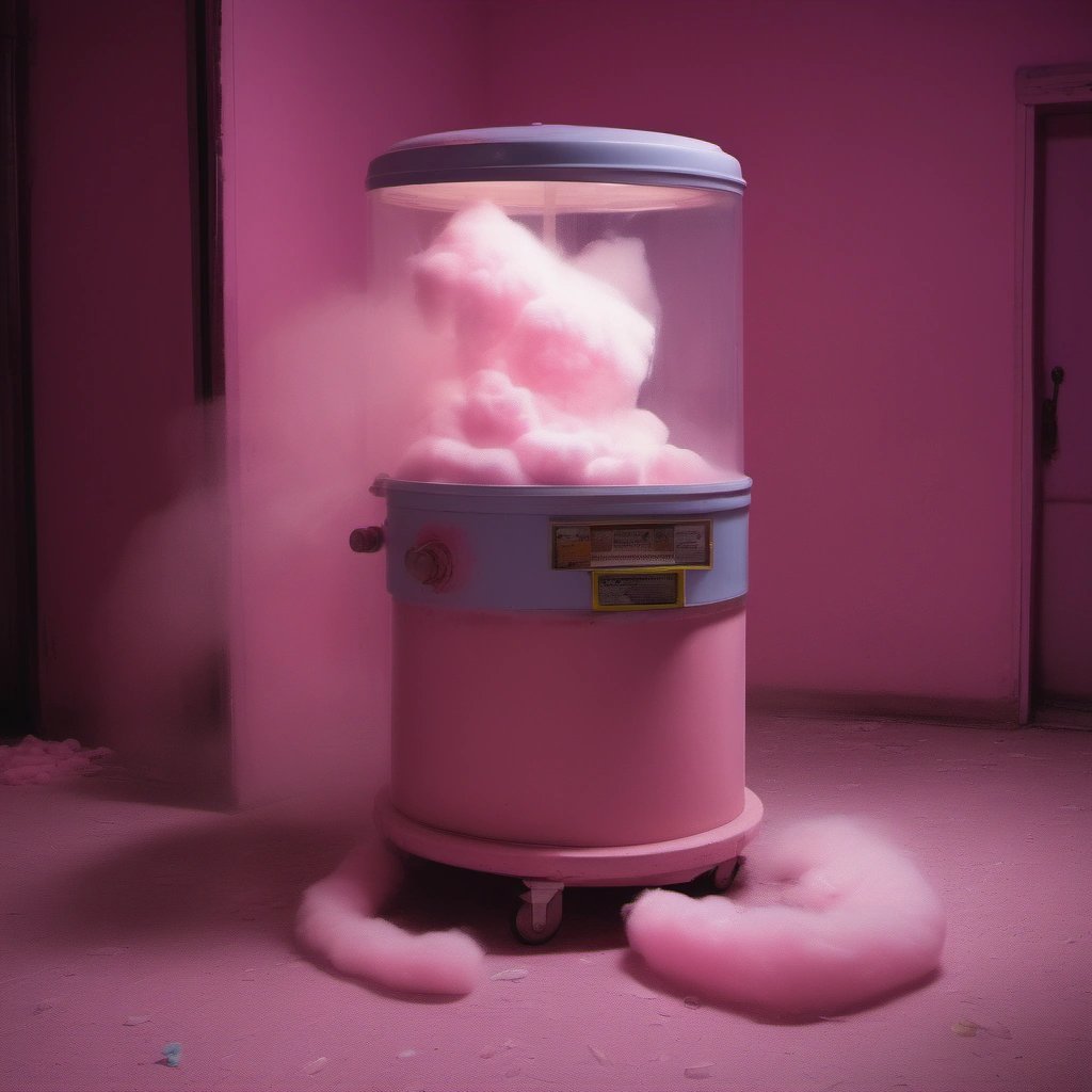 Caution tape around a cotton candy machine