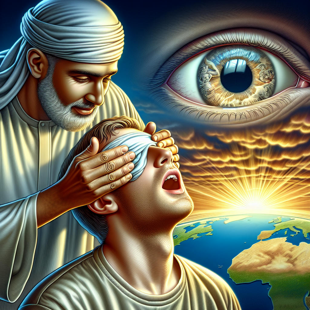 Jesus healing the blind man