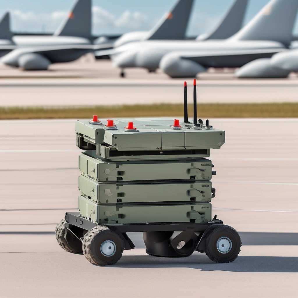 NASAMS battery on a runway