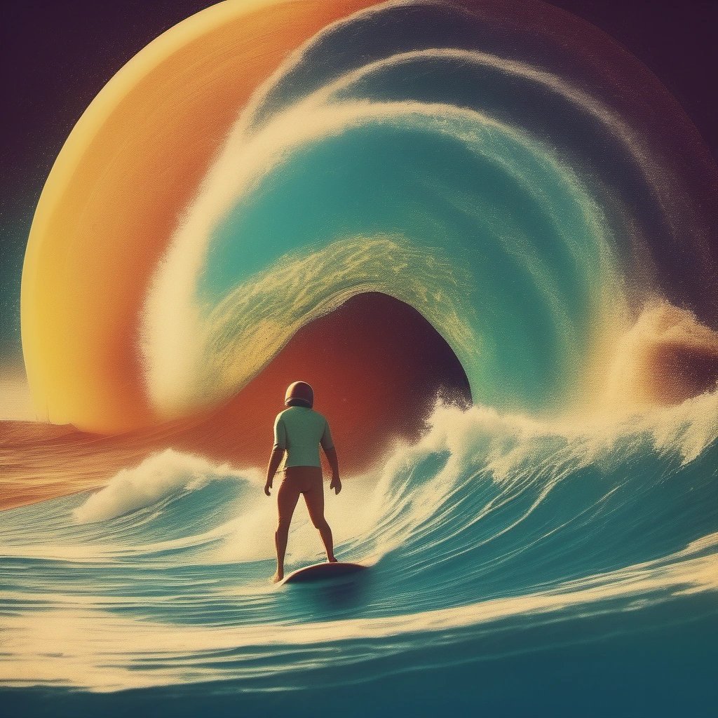Cosmic ray on a surfboard
