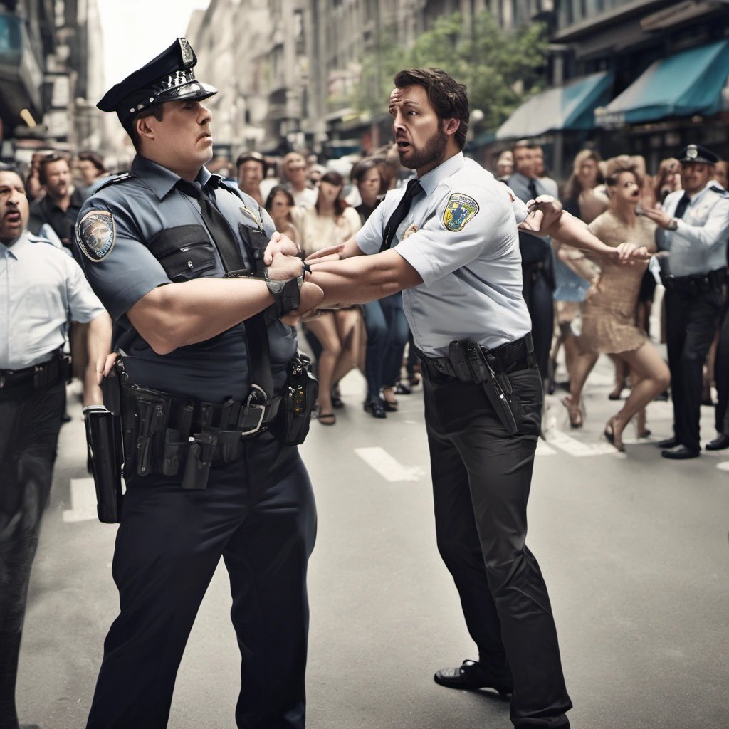 Man being arrested for farting in public