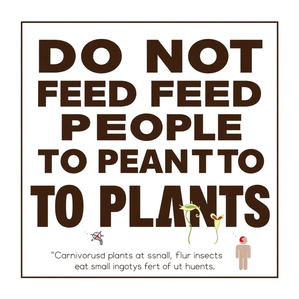 Emergency advisory poster: “DO NOT FEED PEOPLE TO PLANTS”