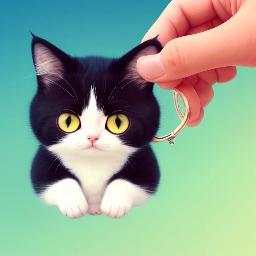 Tamagotchi and a sad looking cat