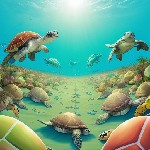 Shoppers navigating through turtles in the mall
