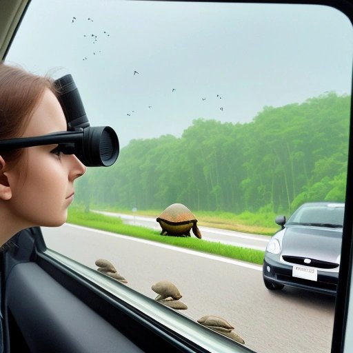 Drivers observing turtles