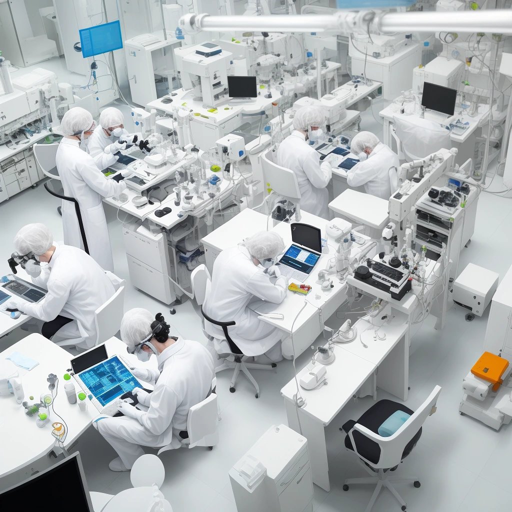Scientists studying DNA samples and isotopic data