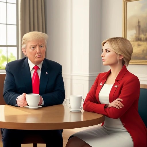 Confused interviewer and smug Trump