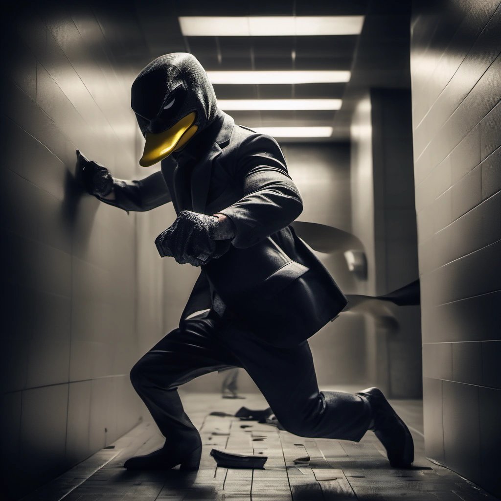 Duct Tape Avenger stopping a bank heist