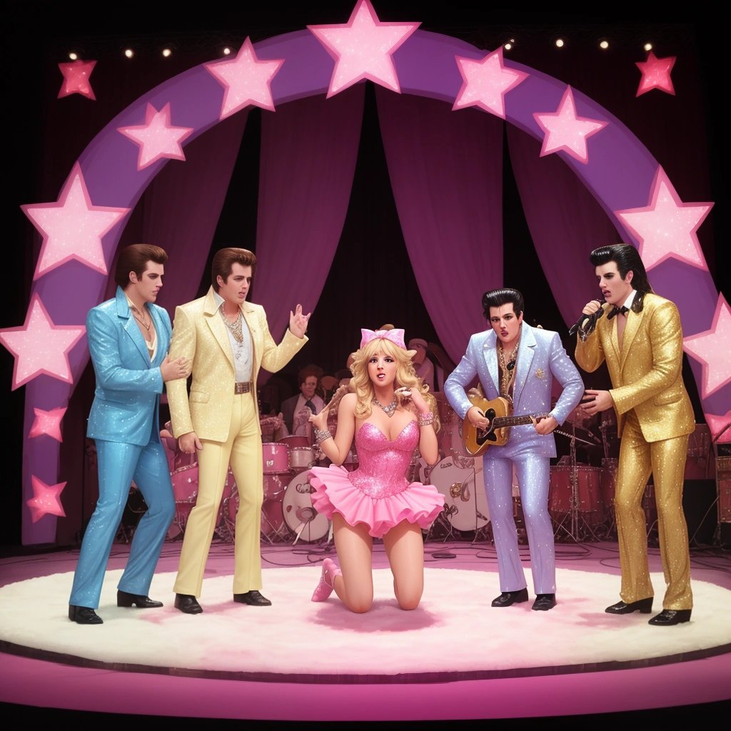 Sharpay bowing down to Elvis at Graceland