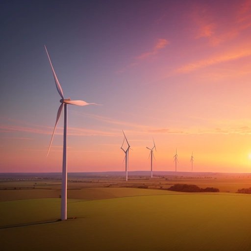 Wind turbines in a rural landscape